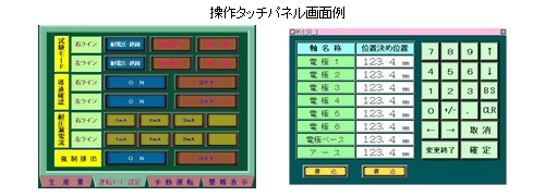 操作タッチパネル画面例